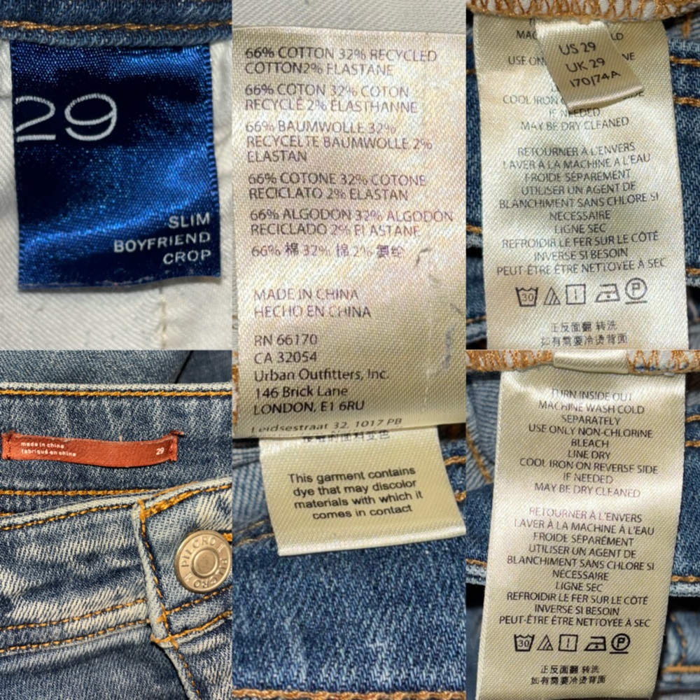 Pilcro Slim Boyfriend Crop jeans Woman's Size 29 distressed - Picture 3 of 16
